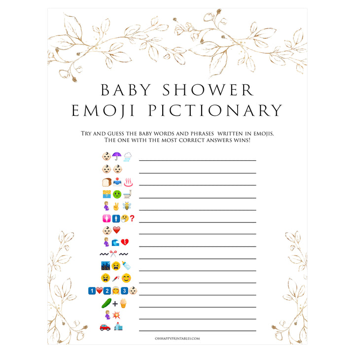 baby shower emoji Pictionary game,Printable baby shower games, gold leaf baby games, baby shower games, fun baby shower ideas, top baby shower ideas, gold leaf baby shower, baby shower games, fun gold leaf baby shower ideas