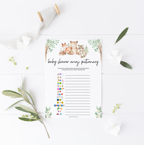 baby shower emoji pictionary game, Printable baby shower games, woodland animals baby games, baby shower games, fun baby shower ideas, top baby shower ideas, woodland baby shower, baby shower games, fun woodland animals baby shower ideas