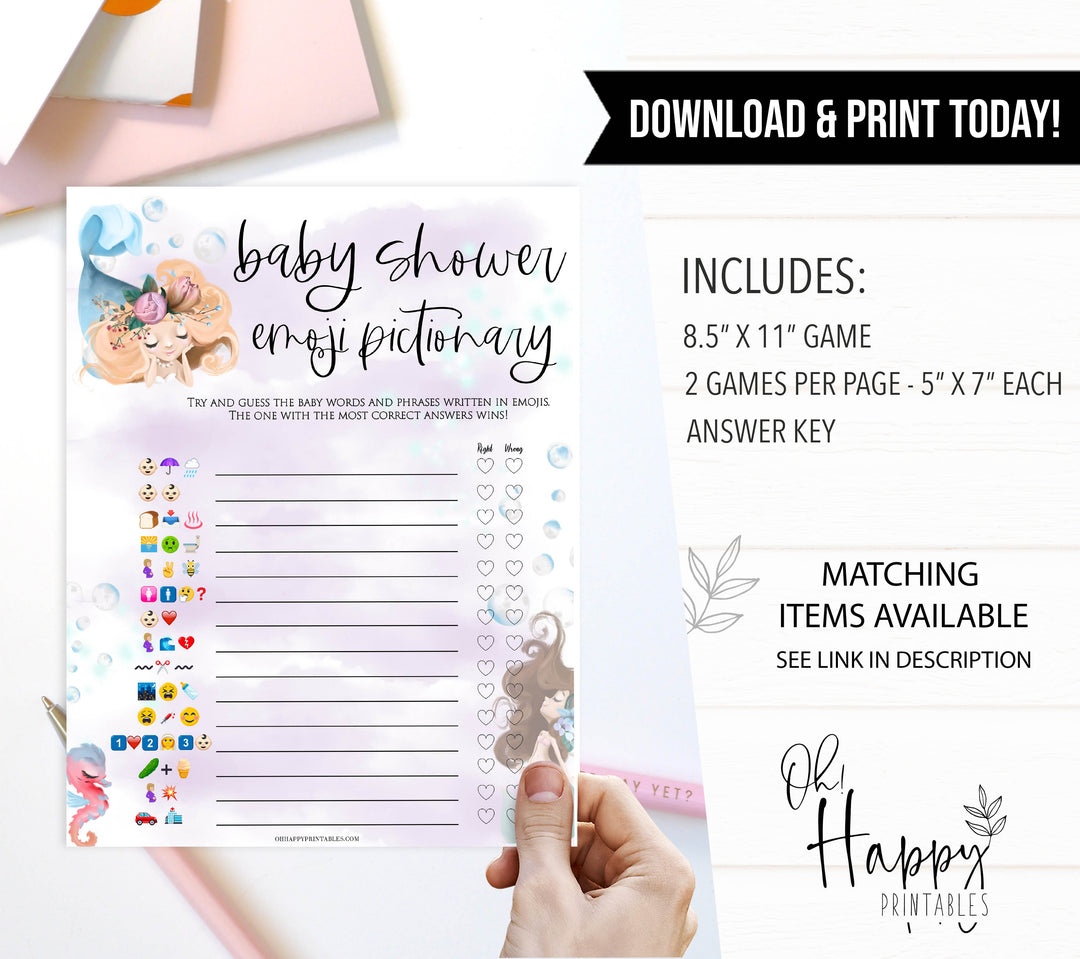 baby shower emoji pictionary game, Printable baby shower games, little mermaid baby games, baby shower games, fun baby shower ideas, top baby shower ideas, little mermaid baby shower, baby shower games, pink hearts baby shower ideas