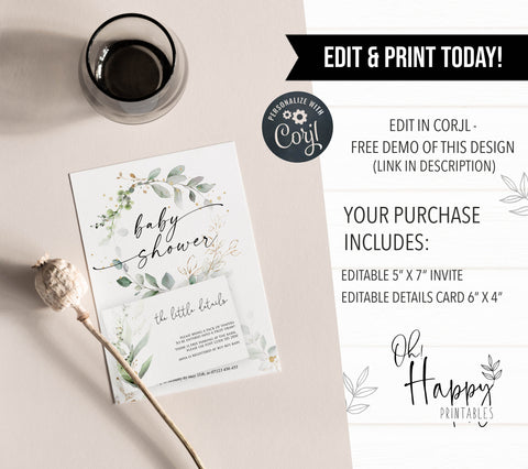editable baby shower invite, floral baby shower invitation, floral baby shower, baby shower invites