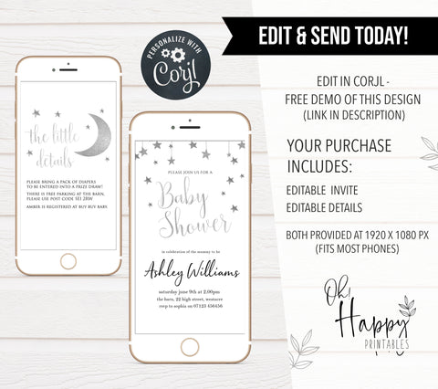 little star baby shower invitations, printable baby shower invitations, editable baby shower invitations, twinkle little star baby shower invitations, baby invites