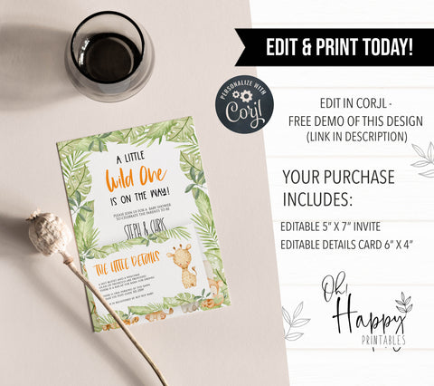 editable safari animals baby shower invitation, printable safari baby shower invitation, safari animal baby invites, safari animals baby shower