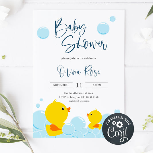 rubber ducky baby shower, printable baby shower invitations, editable baby shower invitations, rubber ducky baby invites, mobile baby shower invitations, mobile invites