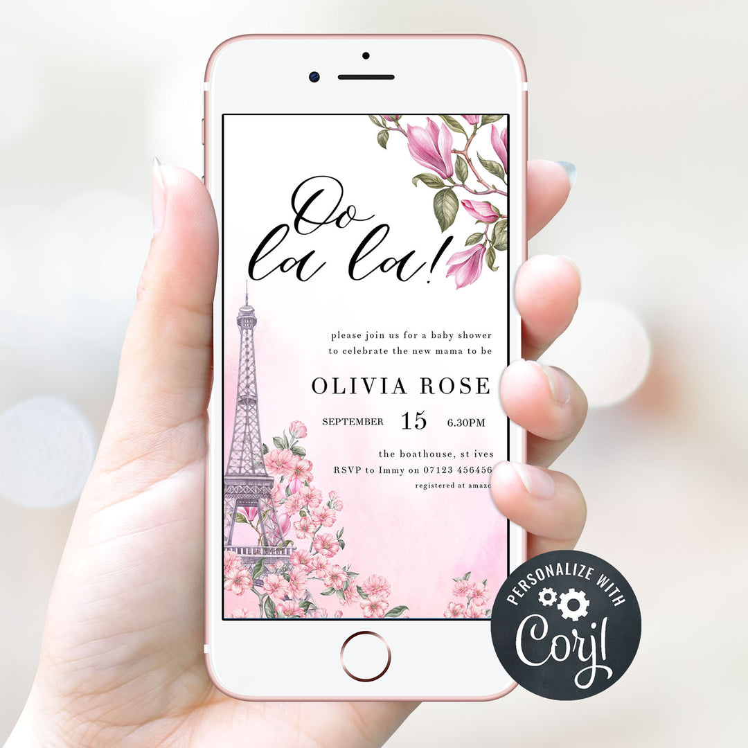 editable baby shower invitations, printable baby shower invitations, paris themed baby shower invitations, parisian baby shower theme, mobile baby invitations