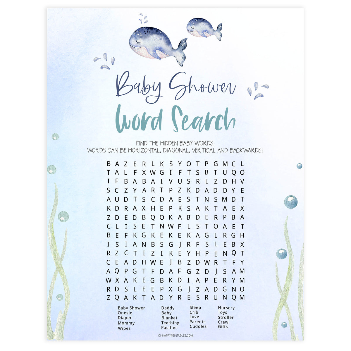baby shower word search game, Printable baby shower games, whale baby games, baby shower games, fun baby shower ideas, top baby shower ideas, whale baby shower, baby shower games, fun whale baby shower ideas