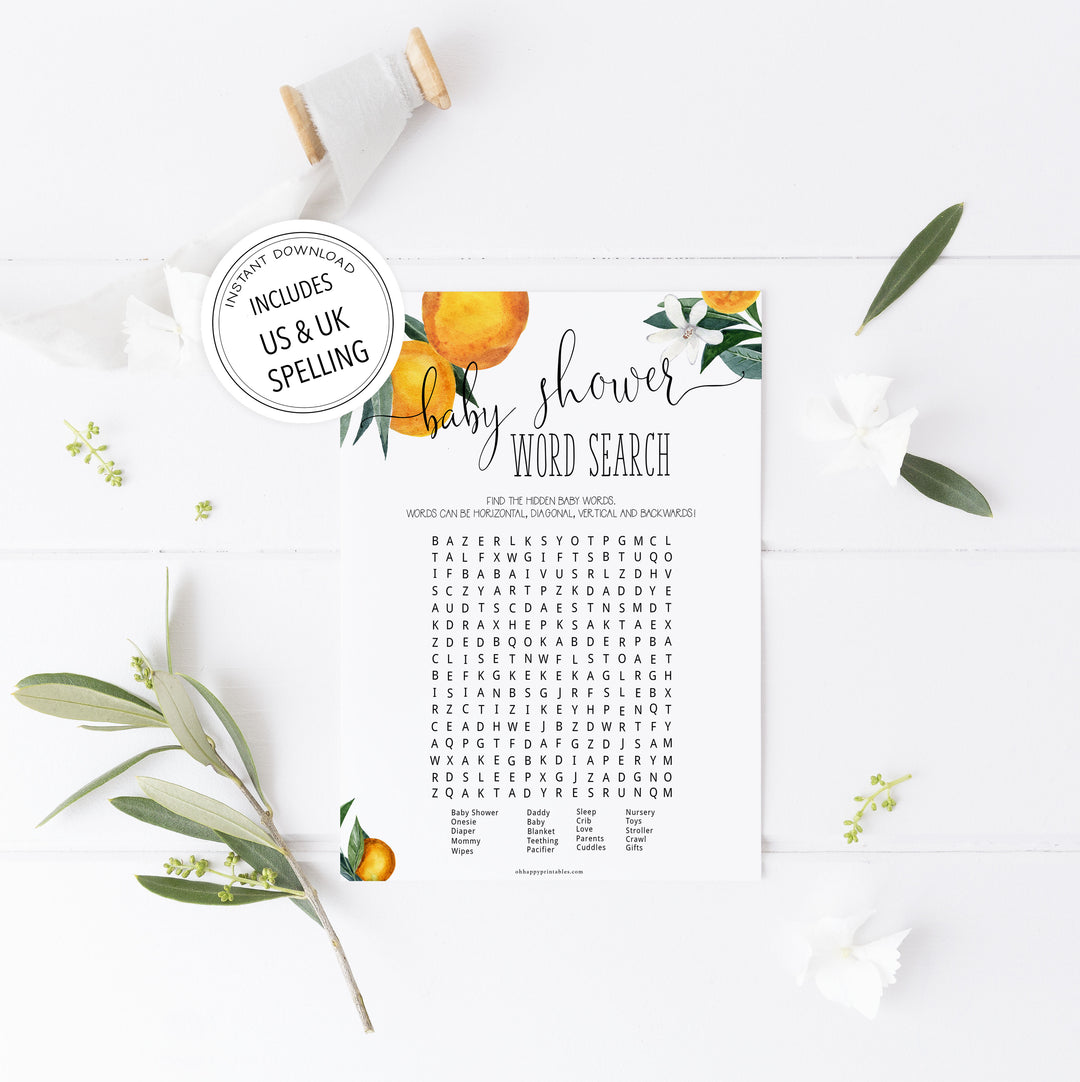 baby shower word search game, Printable baby shower games, little cutie baby games, baby shower games, fun baby shower ideas, top baby shower ideas, little cutie baby shower, baby shower games, fun little cutie baby shower ideas, citrus baby shower games, citrus baby shower, orange baby shower