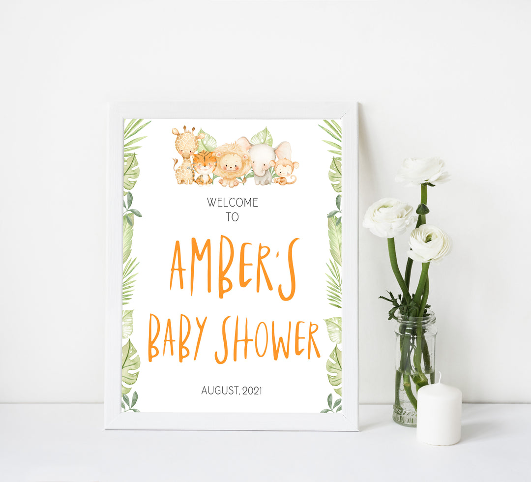 baby shower welcome sign, Safari animals baby decor, printable baby table signs, printable baby decor, baby safari animals table signs, fun baby signs, baby safari animals fun baby table signs