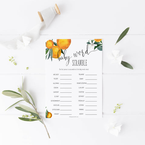 baby word scramble game, Printable baby shower games, little cutie baby games, baby shower games, fun baby shower ideas, top baby shower ideas, little cutie baby shower, baby shower games, fun little cutie baby shower ideas, citrus baby shower games, citrus baby shower, orange baby shower