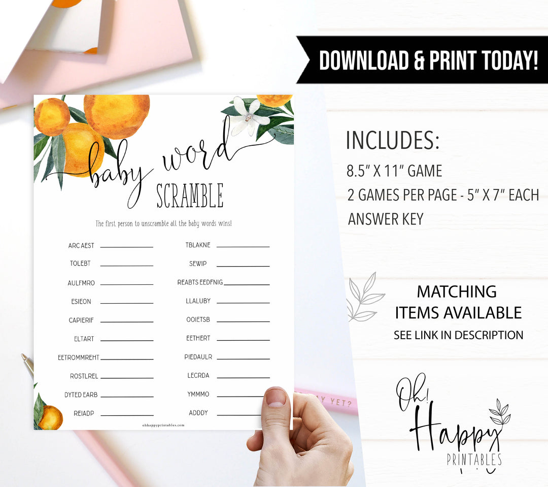 baby word scramble game, Printable baby shower games, little cutie baby games, baby shower games, fun baby shower ideas, top baby shower ideas, little cutie baby shower, baby shower games, fun little cutie baby shower ideas, citrus baby shower games, citrus baby shower, orange baby shower