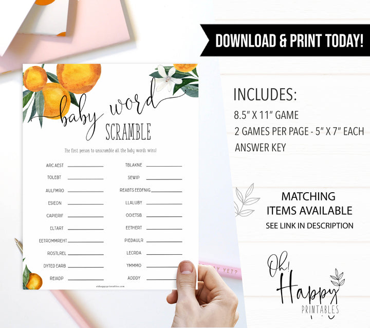 baby word scramble game, Printable baby shower games, little cutie baby games, baby shower games, fun baby shower ideas, top baby shower ideas, little cutie baby shower, baby shower games, fun little cutie baby shower ideas, citrus baby shower games, citrus baby shower, orange baby shower