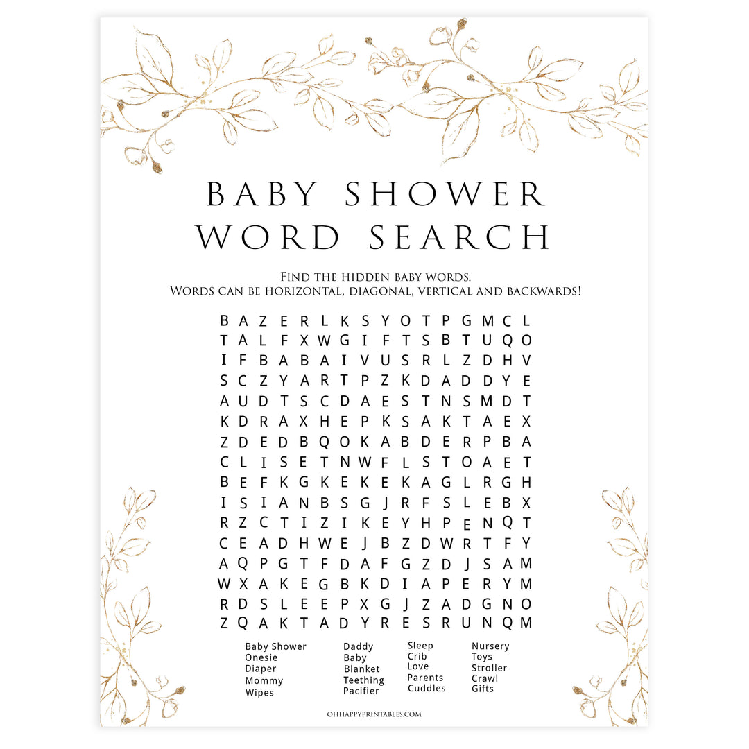 baby shower word search game, Printable baby shower games, gold leaf baby games, baby shower games, fun baby shower ideas, top baby shower ideas, gold leaf baby shower, baby shower games, fun gold leaf baby shower ideas
