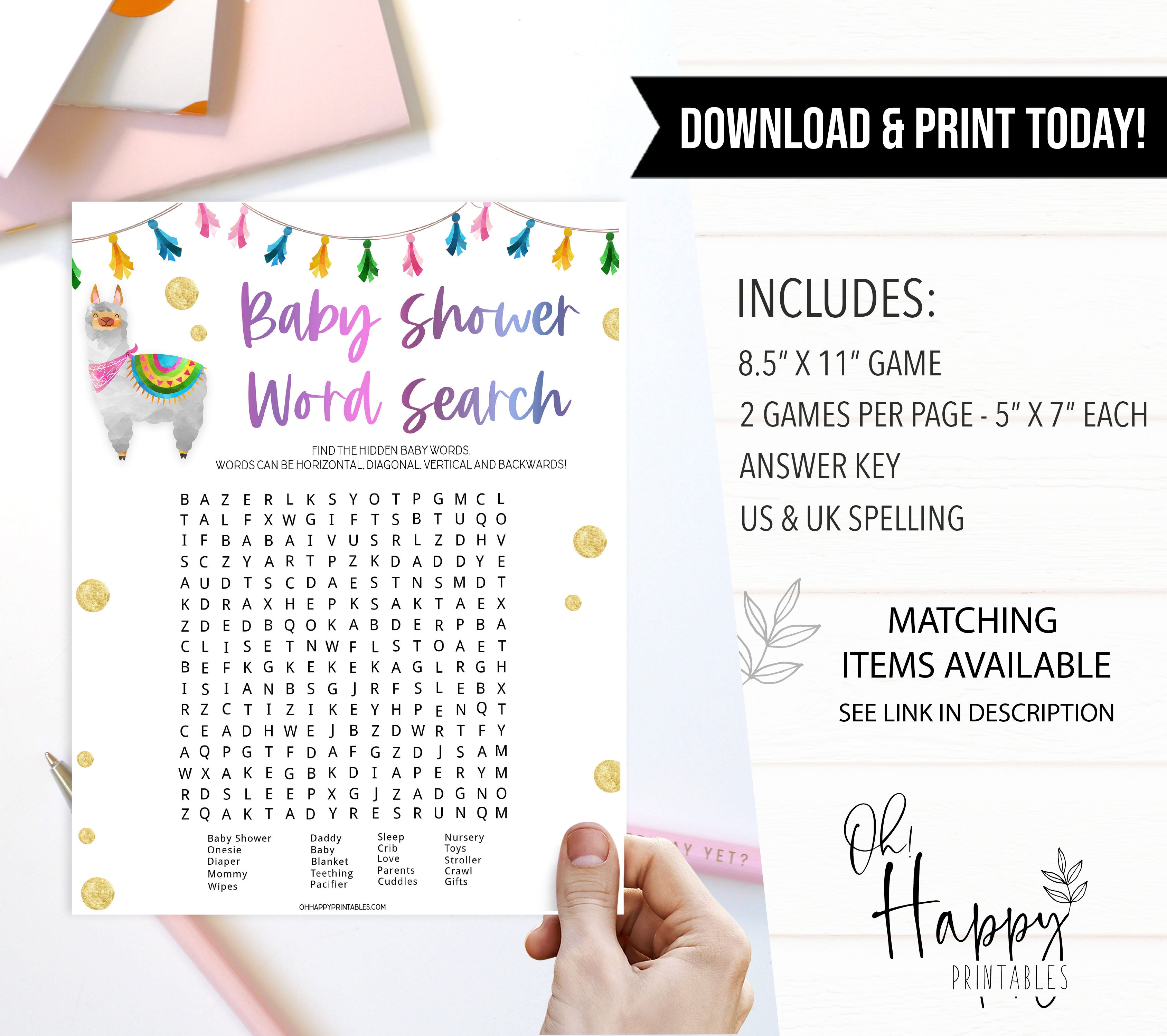baby word search game, baby shower word search game, Printable baby shower games, llama fiesta fun baby games, baby shower games, fun baby shower ideas, top baby shower ideas, Llama fiesta shower baby shower, fiesta baby shower ideas