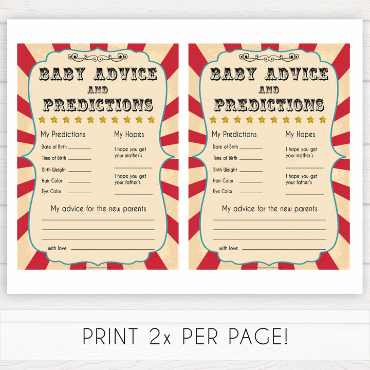 baby advice and predictions circus theme baby shower games, Circus baby games, Circus baby shower themes