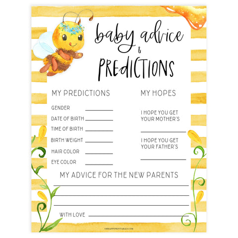 baby advice and predictions keepsake, Printable baby shower games, mommy bee fun baby games, baby shower games, fun baby shower ideas, top baby shower ideas, mommy to bee baby shower, friends baby shower ideas