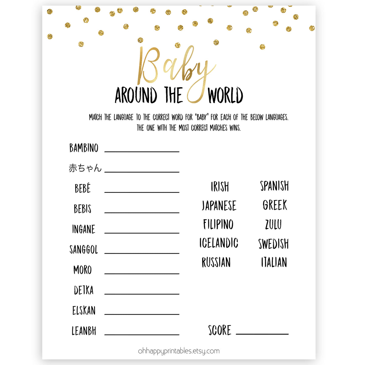 gold baby shower games, baby around the world games, printable baby games, fun baby games, popular baby games, baby shower games, gold baby games