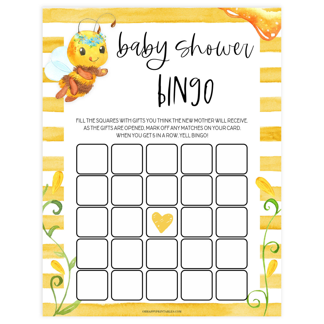 baby shower bingo, Printable baby shower games, mommy bee fun baby games, baby shower games, fun baby shower ideas, top baby shower ideas, mommy to bee baby shower, friends baby shower ideas