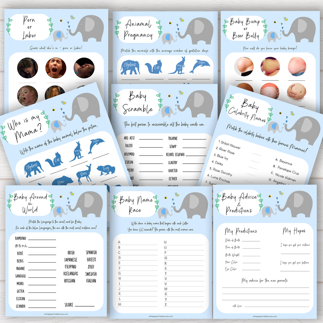 Little Peanut mega pack baby shower games, porn or labor games, funny baby shower games, porn or labour, baby bump or beer belly