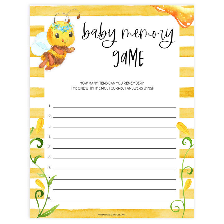 baby memory games, Printable baby shower games, mommy bee fun baby games, baby shower games, fun baby shower ideas, top baby shower ideas, mommy to bee baby shower, friends baby shower ideas