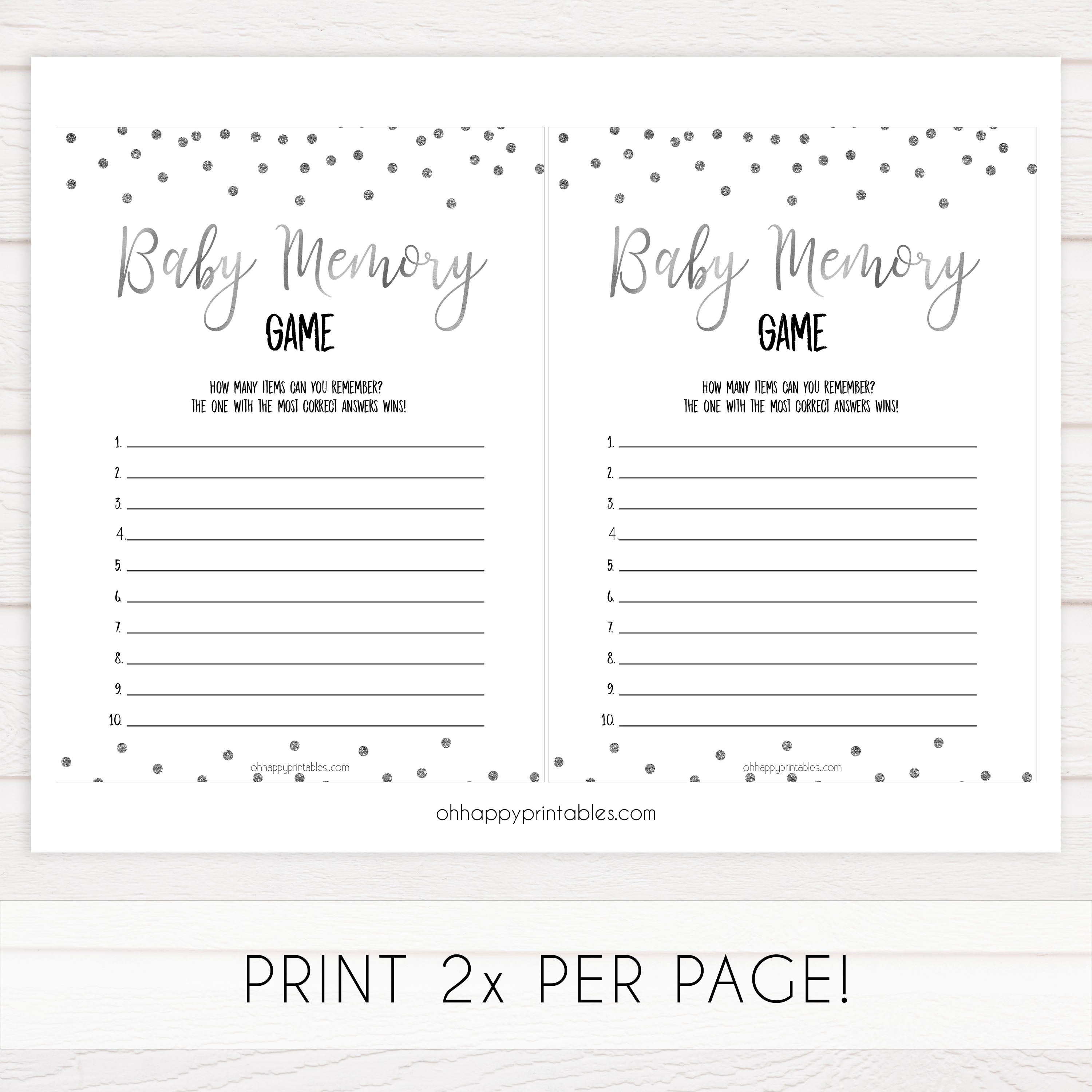 baby memory game, Printable baby shower games, baby silver glitter fun baby games, baby shower games, fun baby shower ideas, top baby shower ideas, silver glitter shower baby shower, friends baby shower ideas