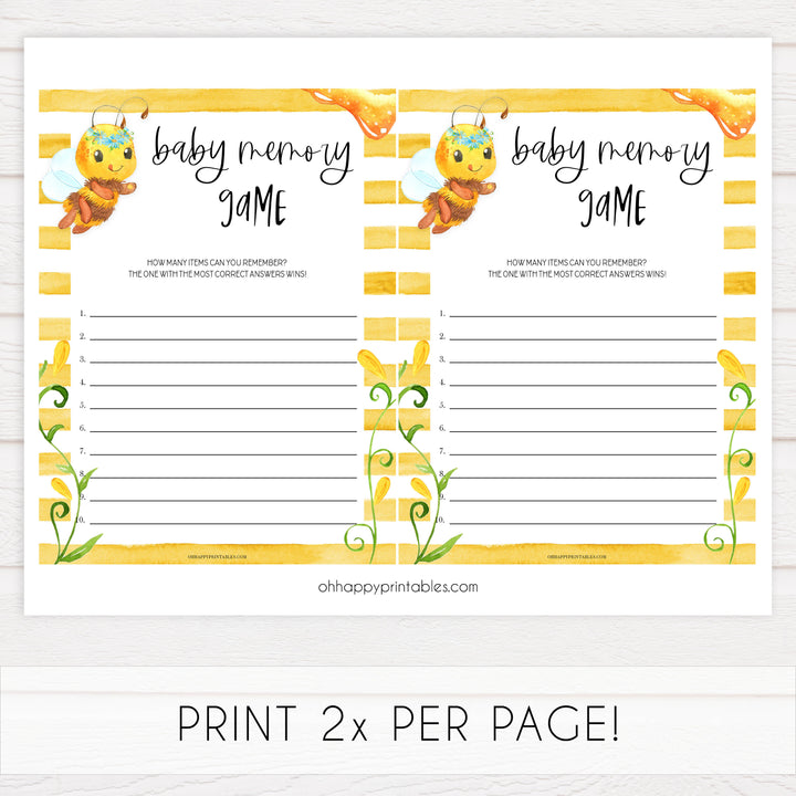 baby memory games, Printable baby shower games, mommy bee fun baby games, baby shower games, fun baby shower ideas, top baby shower ideas, mommy to bee baby shower, friends baby shower ideas