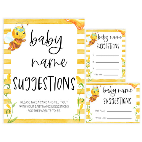 baby name suggestions game, Printable baby shower games, mommy bee fun baby games, baby shower games, fun baby shower ideas, top baby shower ideas, mommy to bee baby shower, friends baby shower ideas