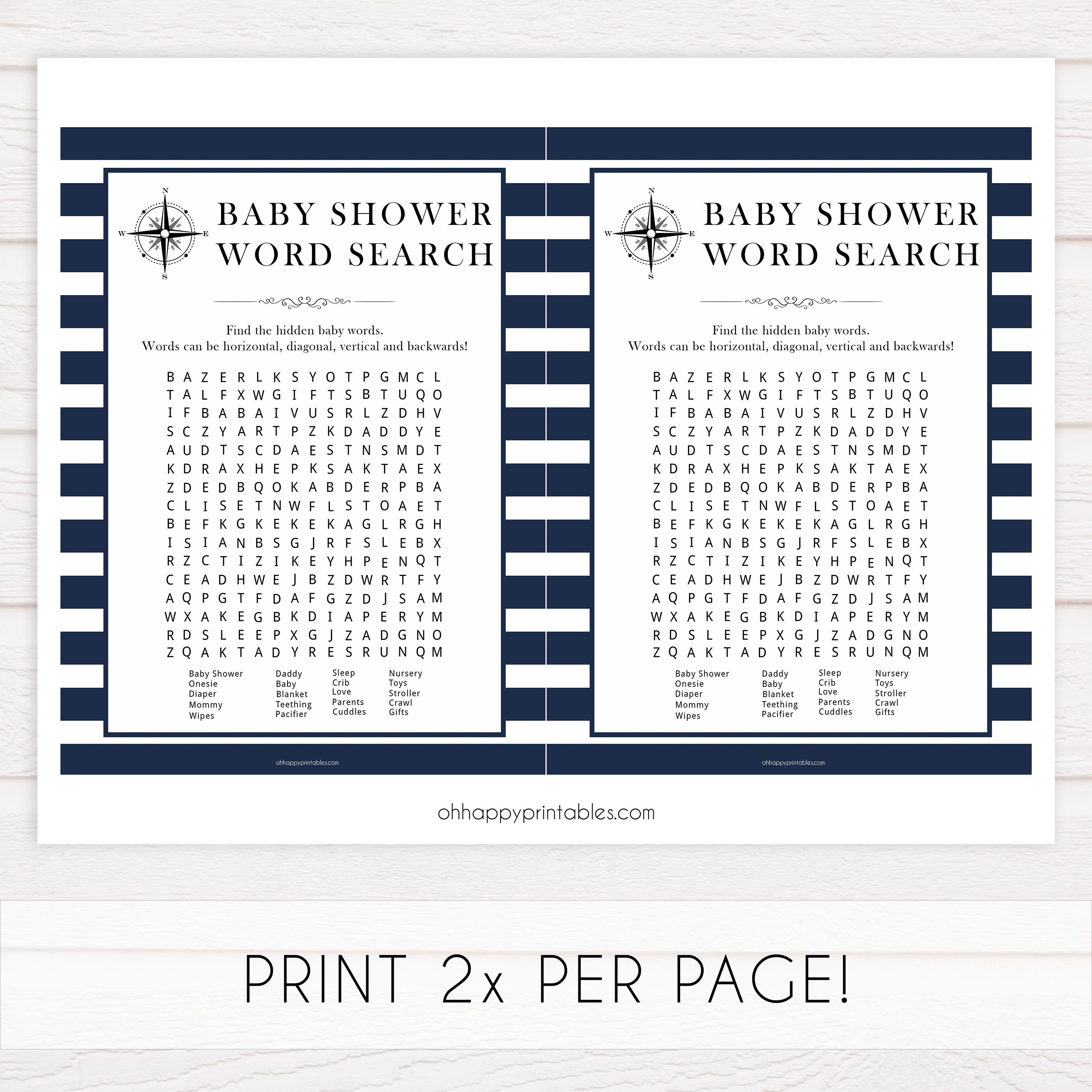 baby shower word search game, baby word search game, Printable baby shower games, nautical baby shower games, nautical baby games, fun baby shower games, top baby shower ideas