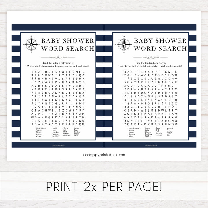 baby shower word search game, baby word search game, Printable baby shower games, nautical baby shower games, nautical baby games, fun baby shower games, top baby shower ideas