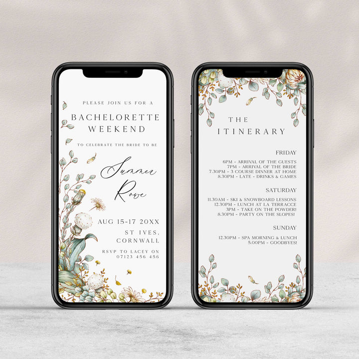 editable summer garden bridal shower mobile invitation, printable floral hen party invitation, summer garden bridal theme