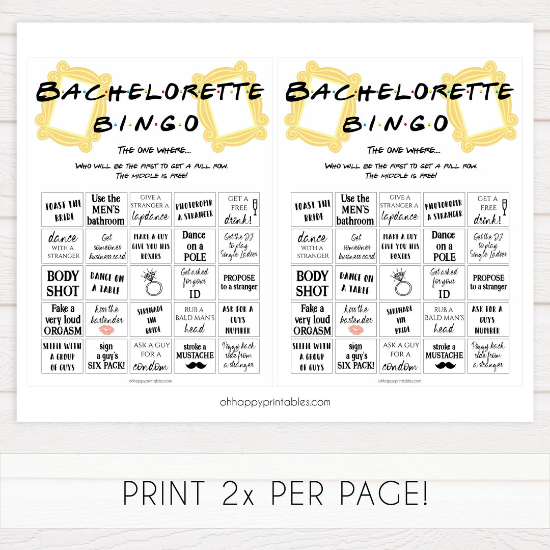  bachelorette bingo, adult bingo game, Printable bachelorette games, friends bachelorette, friends hen party games, fun hen party games, bachelorette game ideas, friends adult party games, naughty hen games, naughty bachelorette games