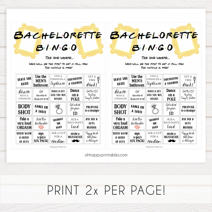  bachelorette bingo, adult bingo game, Printable bachelorette games, friends bachelorette, friends hen party games, fun hen party games, bachelorette game ideas, friends adult party games, naughty hen games, naughty bachelorette games