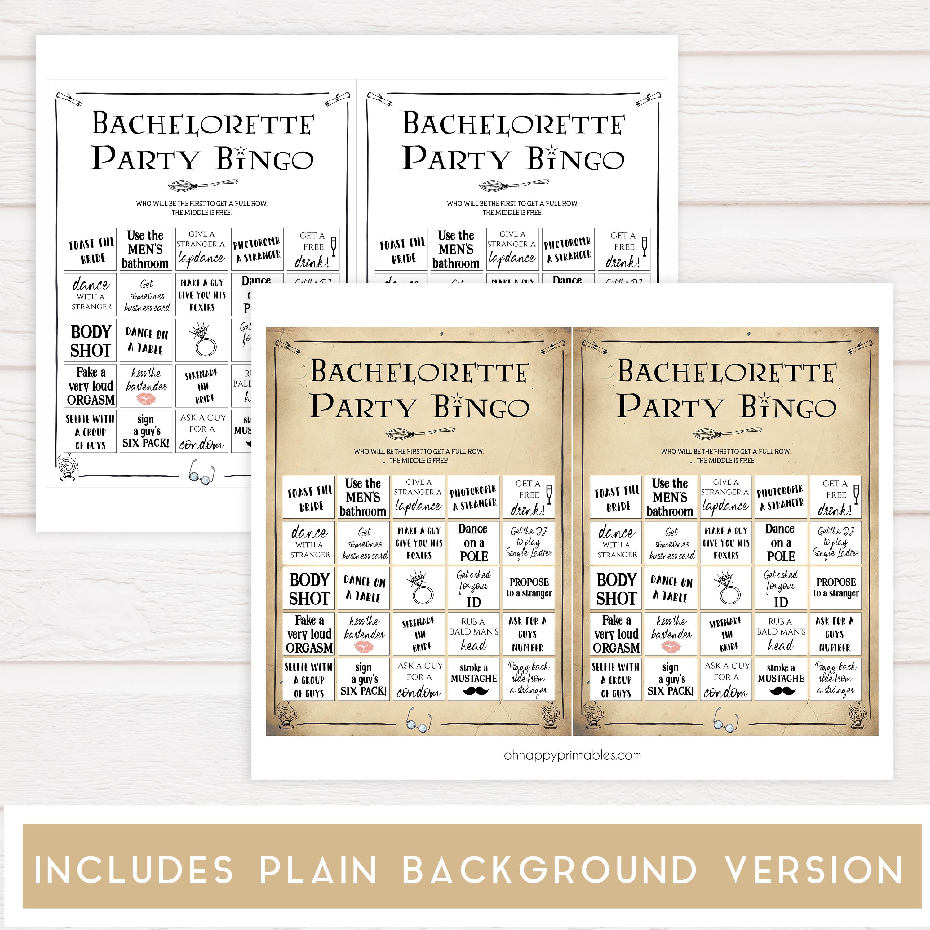 harry potter bridal shower, bachelorette bingo game, printable bridal shower games, fun bachelorette games, hens party games