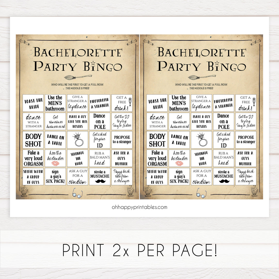 harry potter bridal shower, bachelorette bingo game, printable bridal shower games, fun bachelorette games, hens party games