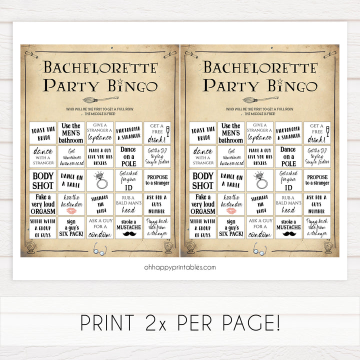 harry potter bridal shower, bachelorette bingo game, printable bridal shower games, fun bachelorette games, hens party games
