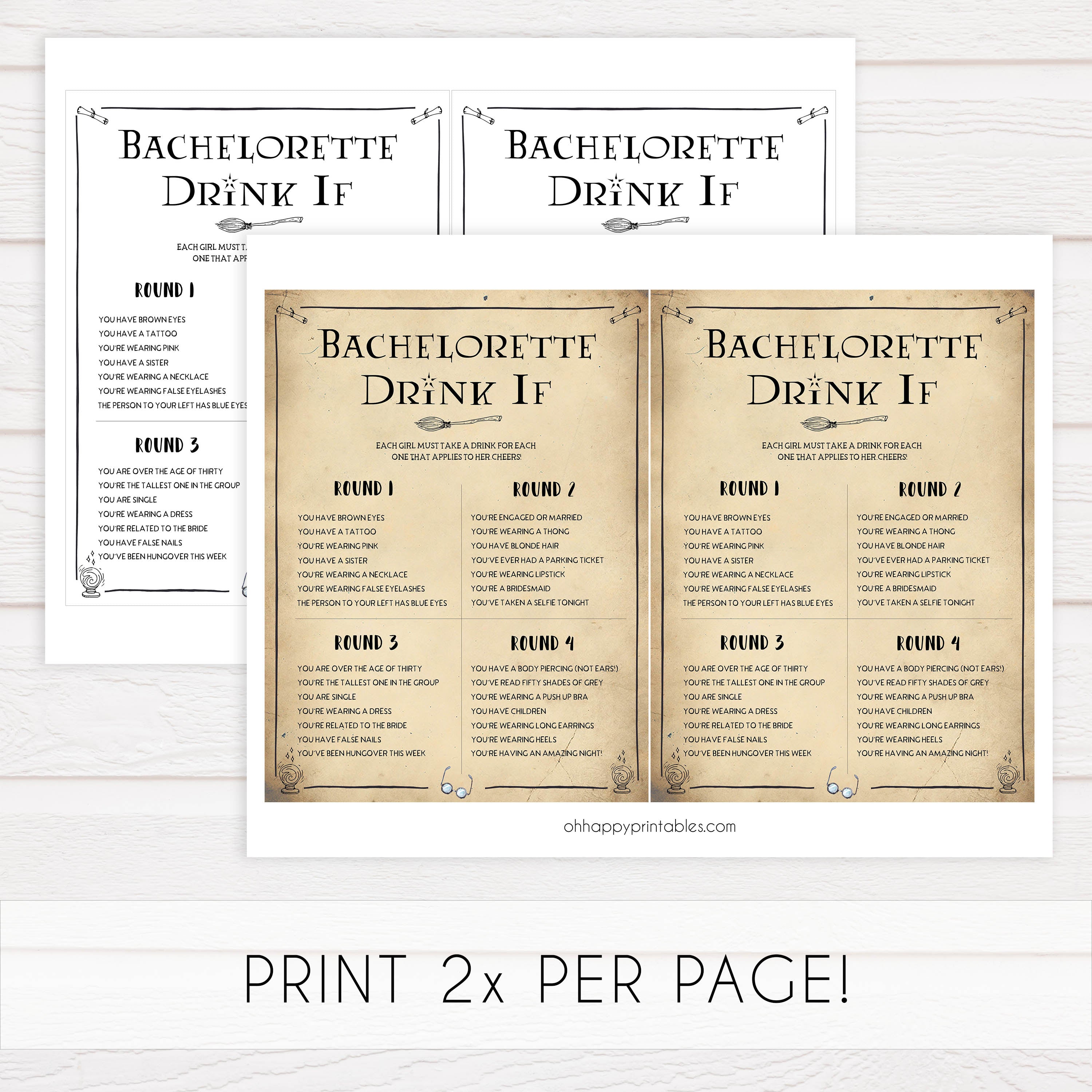 bachelorette drink if game, drink if bridal game, Printable bachelorette games, Harry Potter bachelorette, Harry Potter hen party games, fun hen party games, bachelorette game ideas, Harry Potter adult party games, naughty hen games, naughty bachelorette games