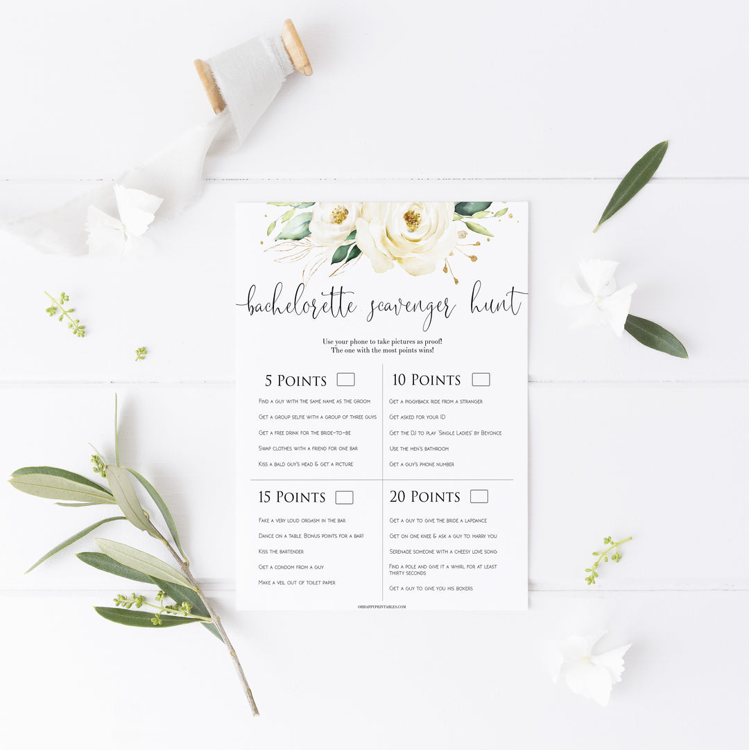 bachelorette scavenger hunt game, Printable bachelorette games, floral bachelorette, floral hen party games, fun hen party games, bachelorette game ideas, floral adult party games, naughty hen games, naughty bachelorette games