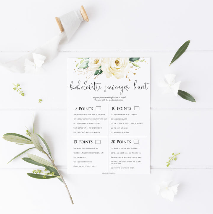 bachelorette scavenger hunt game, Printable bachelorette games, floral bachelorette, floral hen party games, fun hen party games, bachelorette game ideas, floral adult party games, naughty hen games, naughty bachelorette games