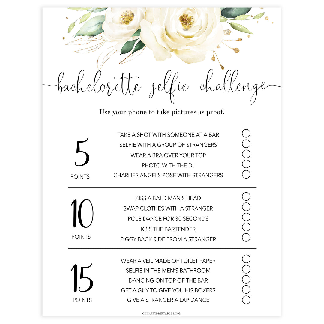 bachelorette selfie challenge game, Printable bachelorette games, floral bachelorette, floral hen party games, fun hen party games, bachelorette game ideas, floral adult party games, naughty hen games, naughty bachelorette games