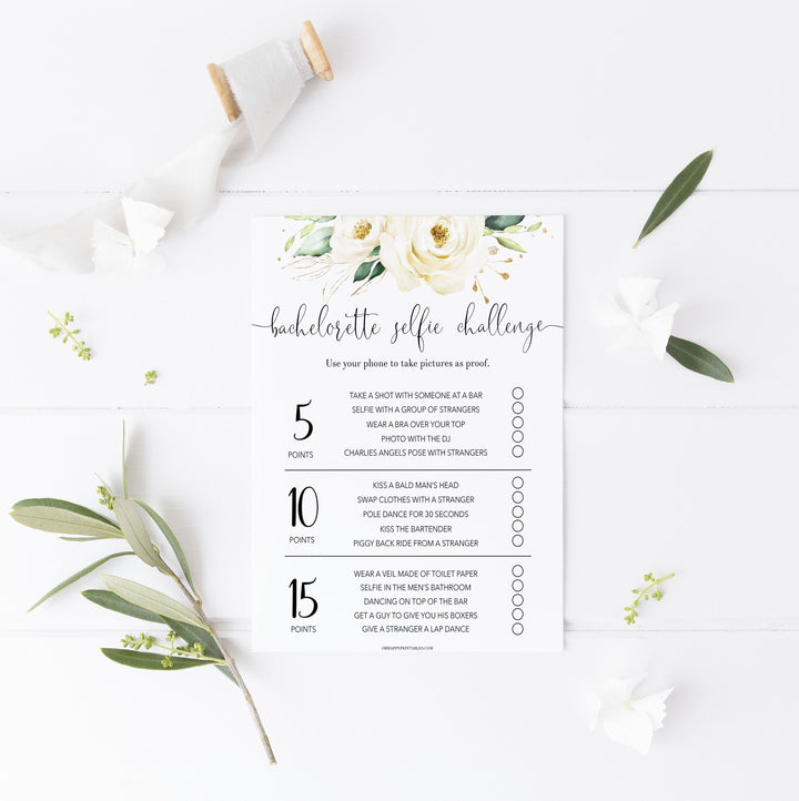 bachelorette selfie challenge game, Printable bachelorette games, floral bachelorette, floral hen party games, fun hen party games, bachelorette game ideas, floral adult party games, naughty hen games, naughty bachelorette games