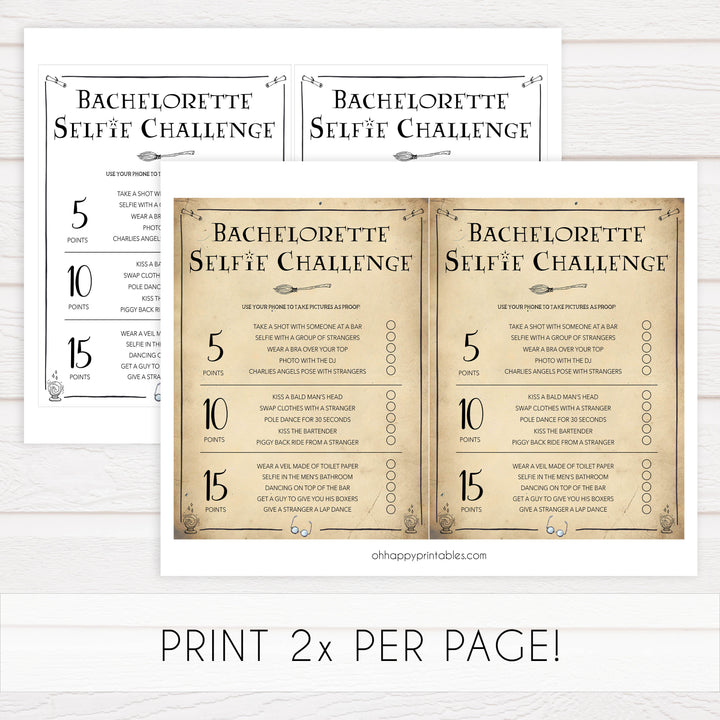 bachelorette selfie challenge, selfie challenge game, Printable bachelorette games, Harry Potter bachelorette, Harry Potter hen party games, fun hen party games, bachelorette game ideas, Harry Potter adult party games, naughty hen games, naughty bachelorette games