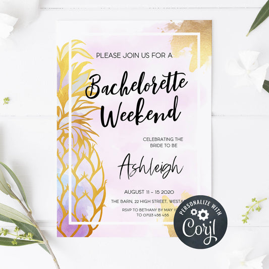 editable bachelorette weekend invitation, editable bridal shower invitations, bachelorette invitation, aloha invitation 
