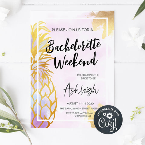 editable bachelorette weekend invitation, editable bridal shower invitations, bachelorette invitation, aloha invitation 
