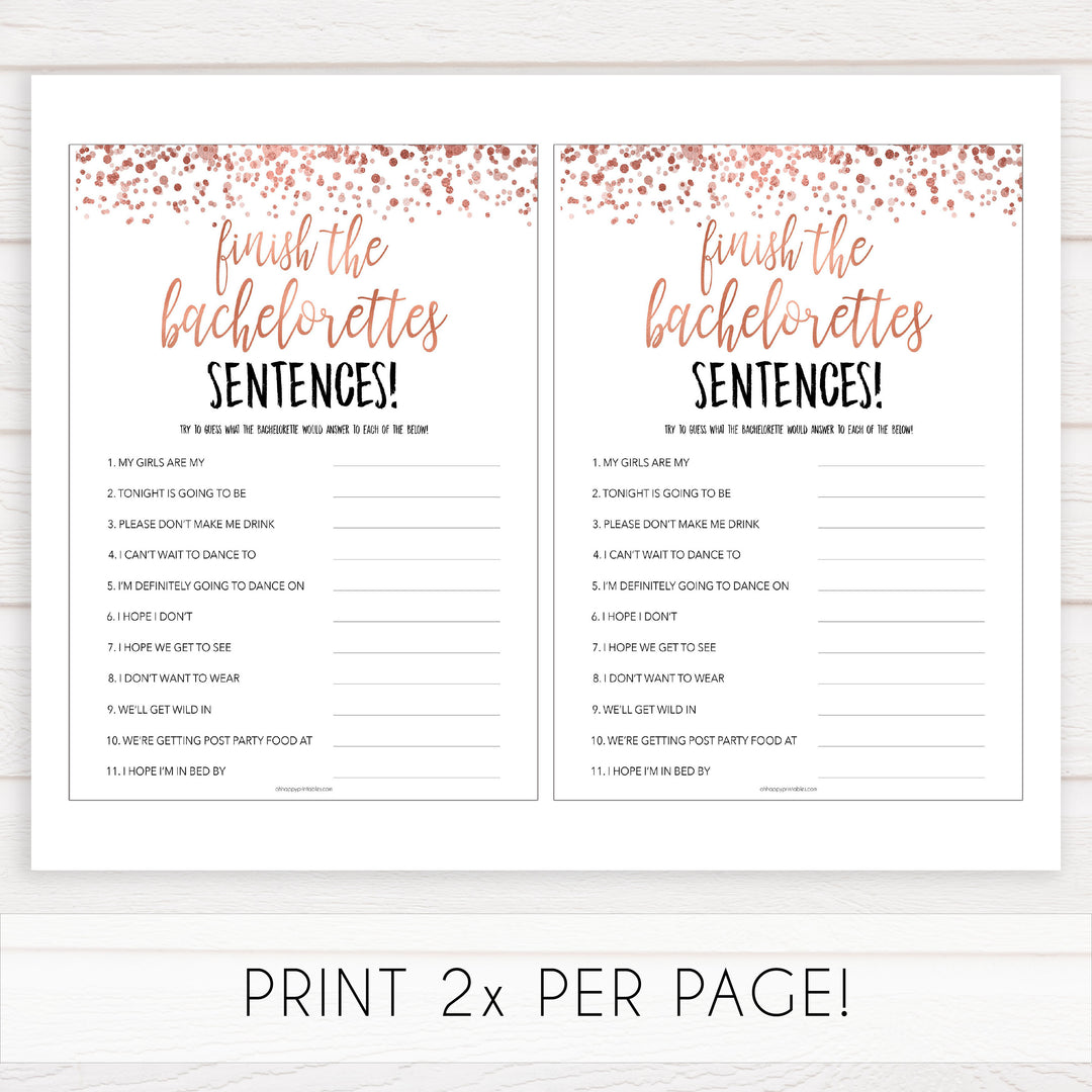 Rose gold bachelorette games, finish the bachelorette sentences, bachelorette games, bridal shower games, top 10 baby games, fun bachelorette games, top bridal games, rose gold games