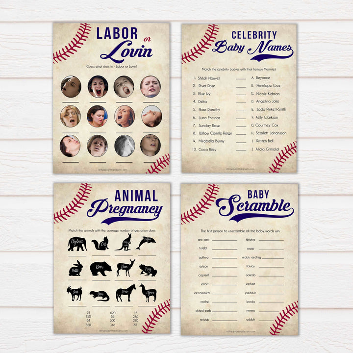 baseball 10 baby games games, baby shower games pack, printable baby shower games, baseball baby games, fun baby games, popular baby games