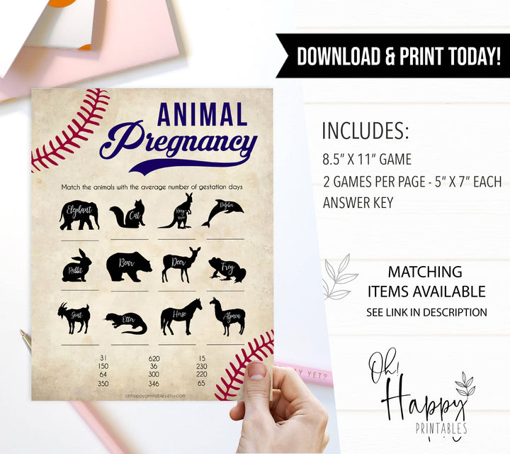 animal pregnancy baseball baby shower, baby shower games, best baby shower games, top baby shower games, baseball baby shower theme, printable baby shower games