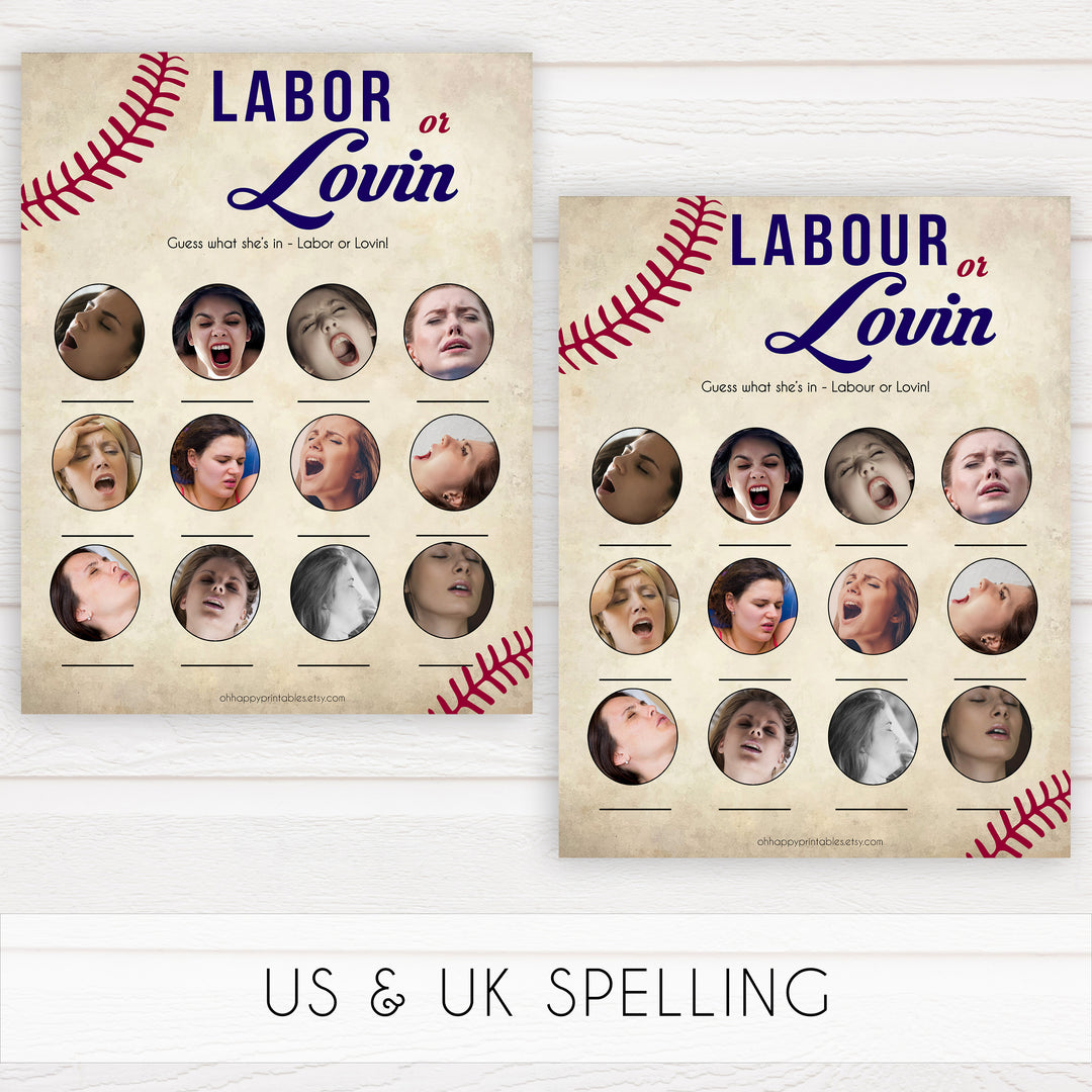 baseball labor or lovin baby shower game, porn or labor game, little slugger baby shower, printable baby shower games, fun baby shower games, popular baby shower games