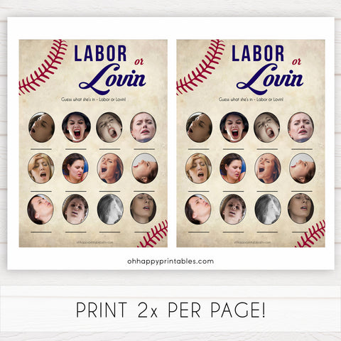 baseball labor or lovin baby shower game, porn or labor game, little slugger baby shower, printable baby shower games, fun baby shower games, popular baby shower games