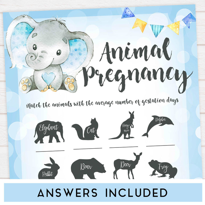 Blue elephant baby games, 10 baby shower games pack, elephant baby games, printable baby games, top baby games, best baby shower games, baby shower ideas, fun baby games, elephant baby shower