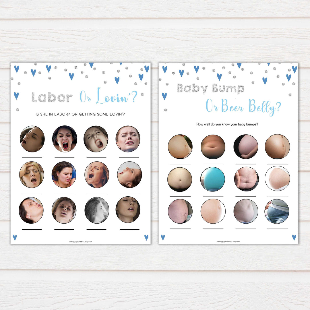 Blue hearts baby games, 10 baby shower games bundle, printable baby games, boy baby games, blue hearts baby shower, top baby games, fun baby games, popular baby games