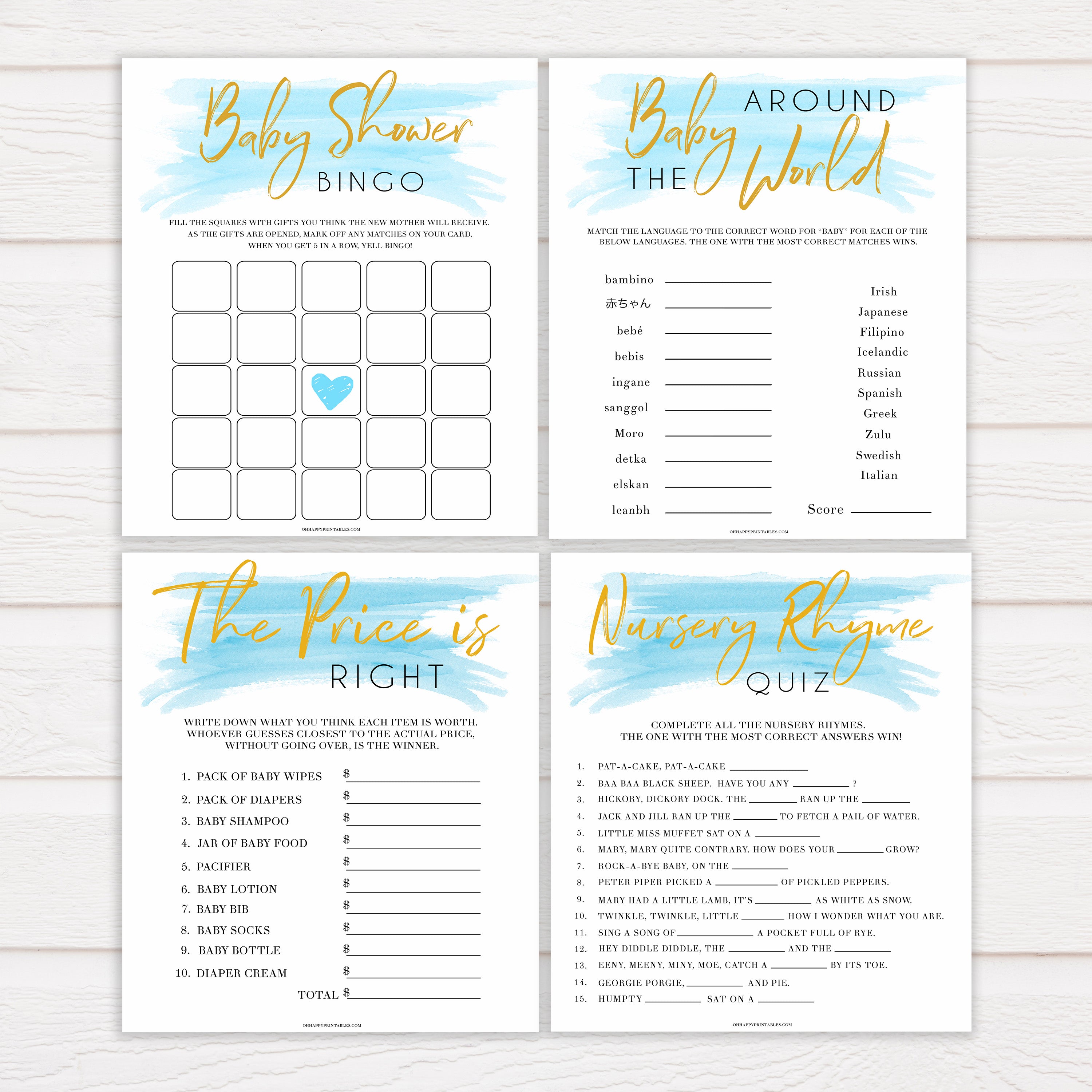 Blue swash, 7 baby games pack, baby games, baby shower games, printable baby games, fun baby games, boy baby shower games, baby games, fun baby shower ideas, baby shower ideas