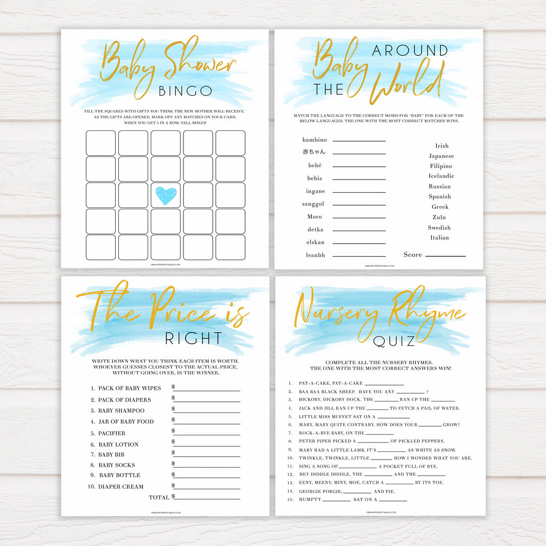 Blue swash, 7 baby games pack, baby games, baby shower games, printable baby games, fun baby games, boy baby shower games, baby games, fun baby shower ideas, baby shower ideas